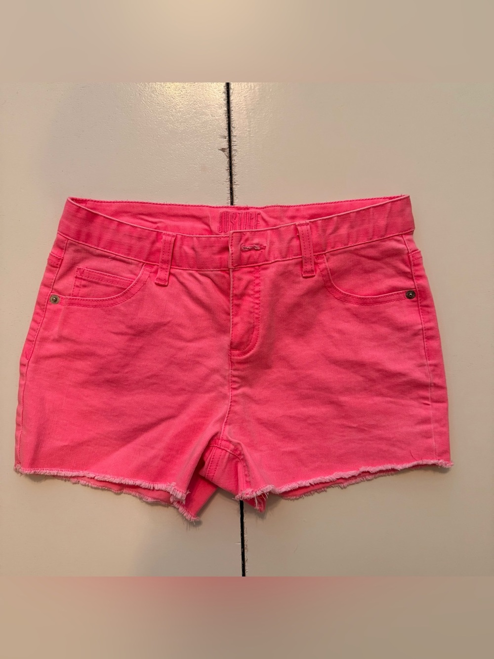 Justice Neon Pink Denim Shorts
